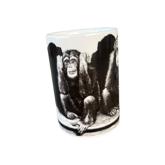 Slice of Life No Evil Coffee Mug Kent Barton Monkeys 222 Fifth See No Evil GUC - Picture 4 of 7